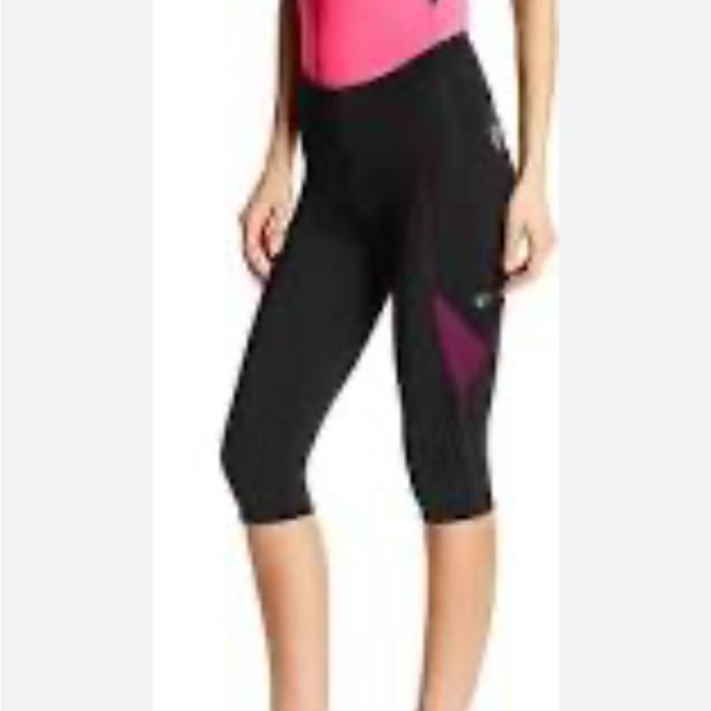 Pearl Izumi Sugar Black Pink Purple padded bike capri legging XS